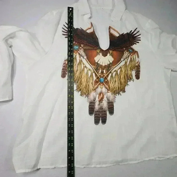 Unbranded Women's Top Tunic Native Boho 5X Dreamcatcher Eagle Long‎ Sleeve - Picture 13 of 16